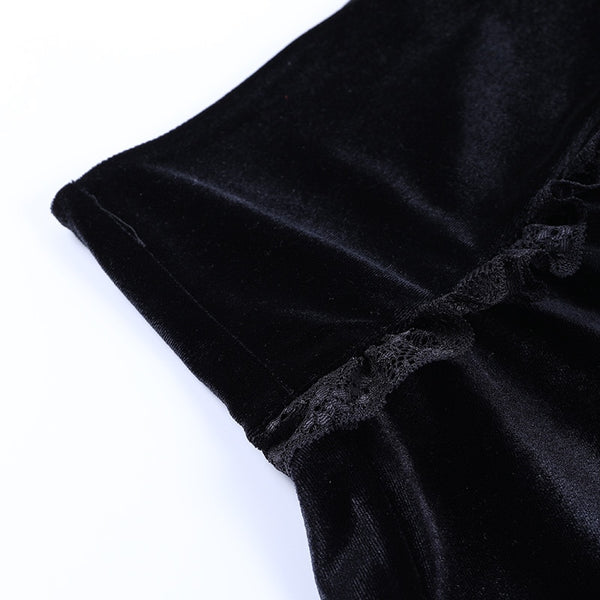 Gothic Cross Vintage Lace Trim Mini Skirt