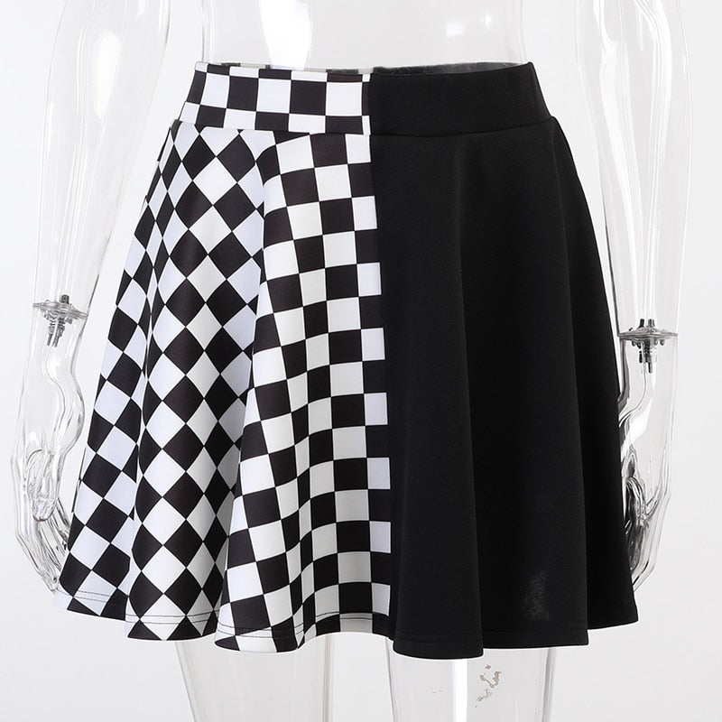 Half on sale checkered skirt