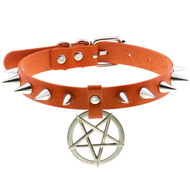 Pentagram Chain Choker Necklace 