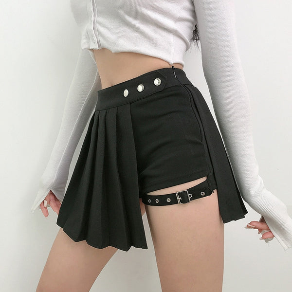 Gothic Grunge Shorts Pleated Mini Skirt (available in XS to 4XL)