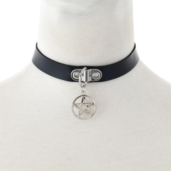 Gothic Pentagram Choker Necklace (available in 4 colors)