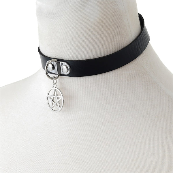 Gothic Pentagram Choker Necklace (available in 4 colors)
