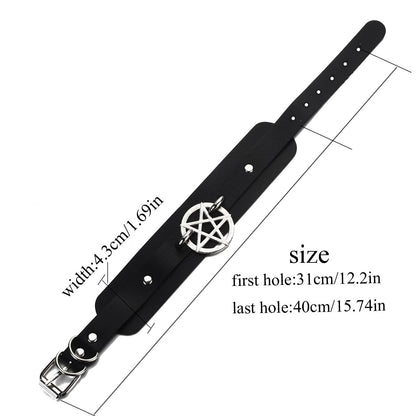 Gothic Pentagram Collar Choker Necklace (available in 4 colors)