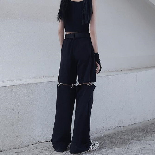 Gothic Harajuku Streetwear Hollow Out Pants
