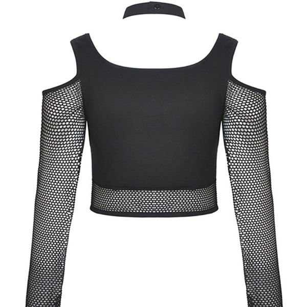 Gothic Fishnet Cut Out Crop Top
