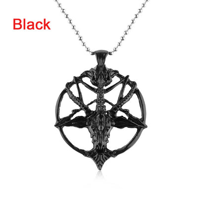 BAPHOMET Gothic Occult Goat Skull Pendant Necklace