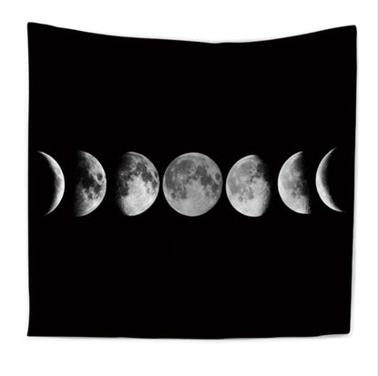 Gothic Wiccan Moon Phases Wall Tapestry