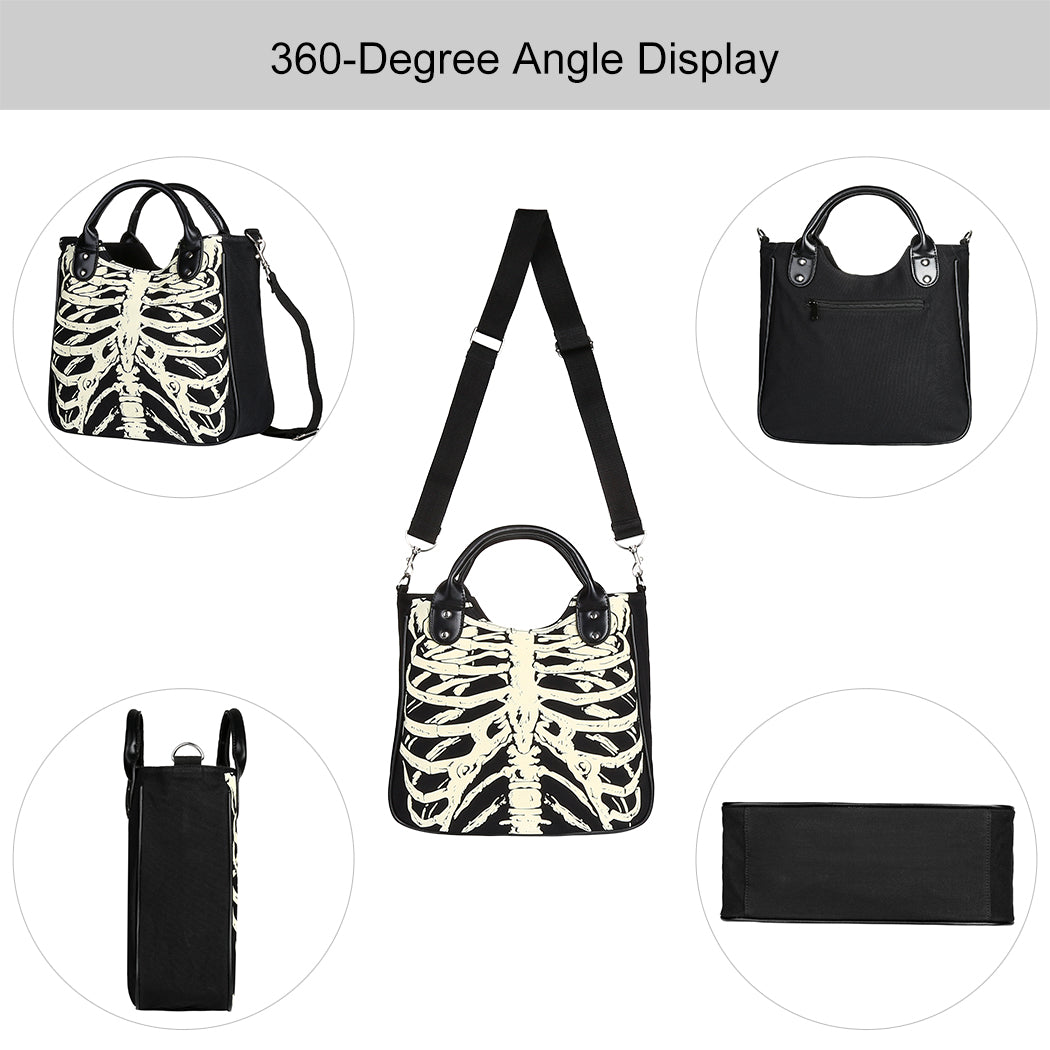 Gothic Skeleton Bones Shoulder Bag Handbag