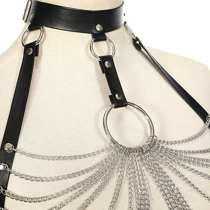 Gothic O-Ring and Chains Body Harness (Available in 3 colors)