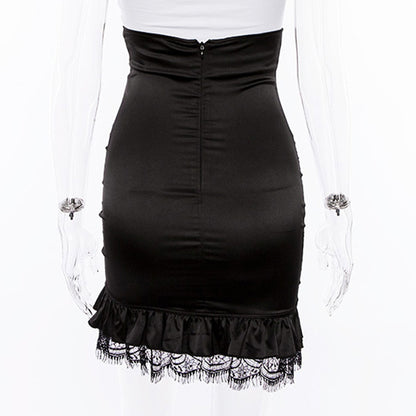 Gothic Lace Up Waist Underbust Skirt