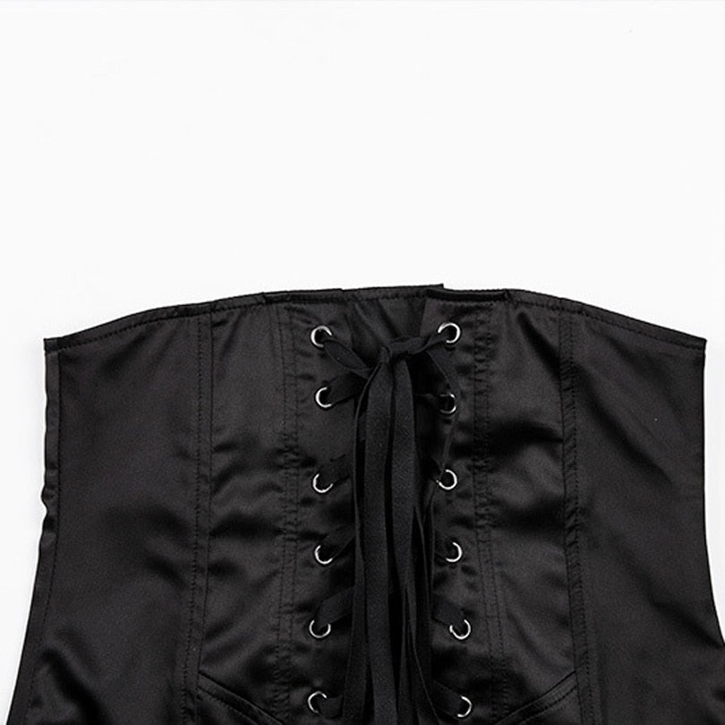 Gothic Lace Up Waist Underbust Skirt