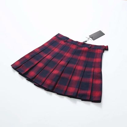 Gothic Punk Harajuku Plaid Pleated Skirt