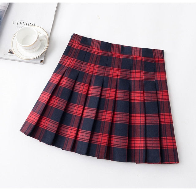 Gothic Grunge Harajuku Schoolgirl Pleated Plaid Skirt – ROCK 'N DOLL