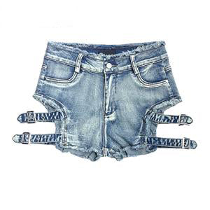 Women Banned Gothic Shorts  Sexy Babes Side Laces Mini Shorts