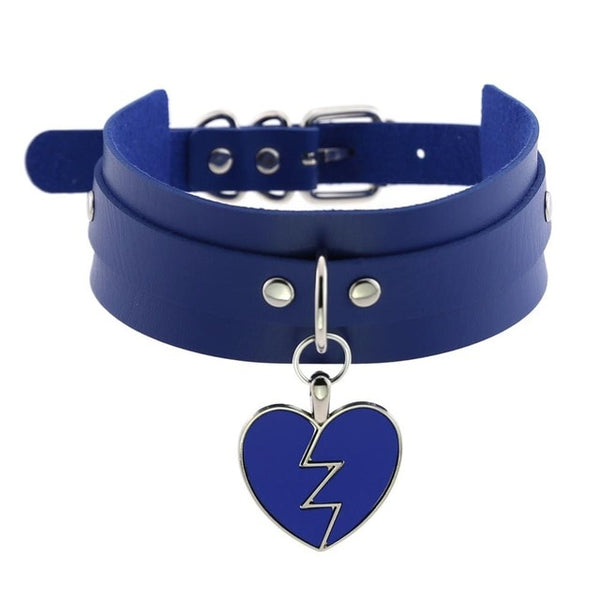 Gothic Punk Broken Hear Choker Necklace (Available in 16 Colors)