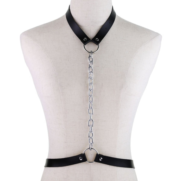 Gothic Chain Front Strap Body Harness