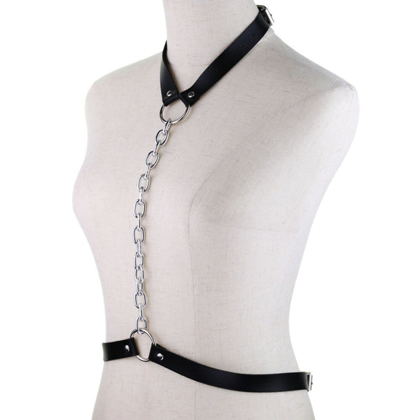 Gothic Chain Front Strap Body Harness