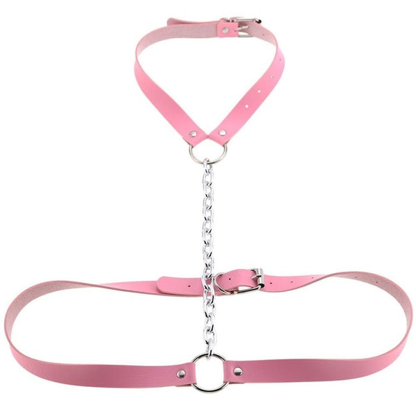 Gothic Chain Front Strap Body Harness