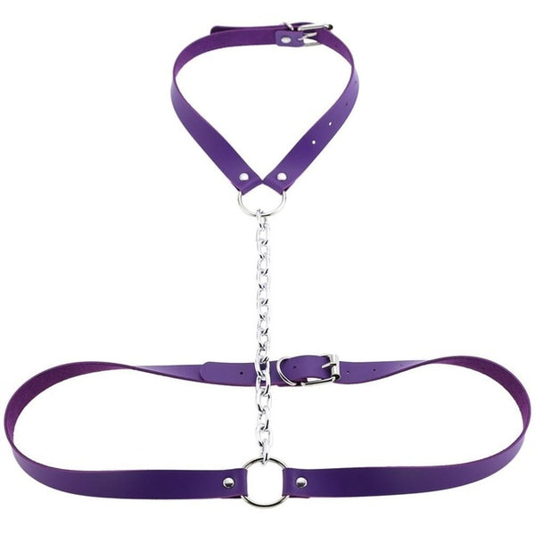 Gothic Chain Front Strap Body Harness