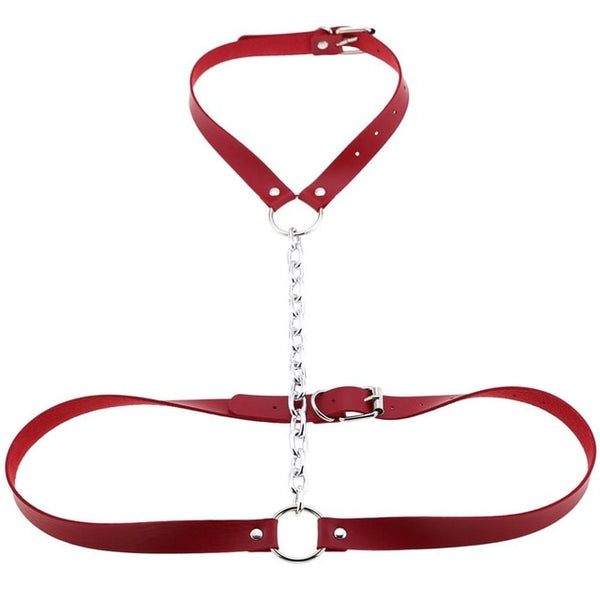 Gothic Chain Front Strap Body Harness