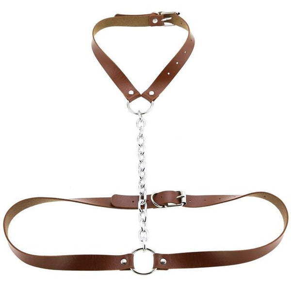 Gothic Chain Front Strap Body Harness