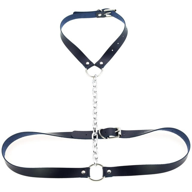 Gothic Chain Front Strap Body Harness