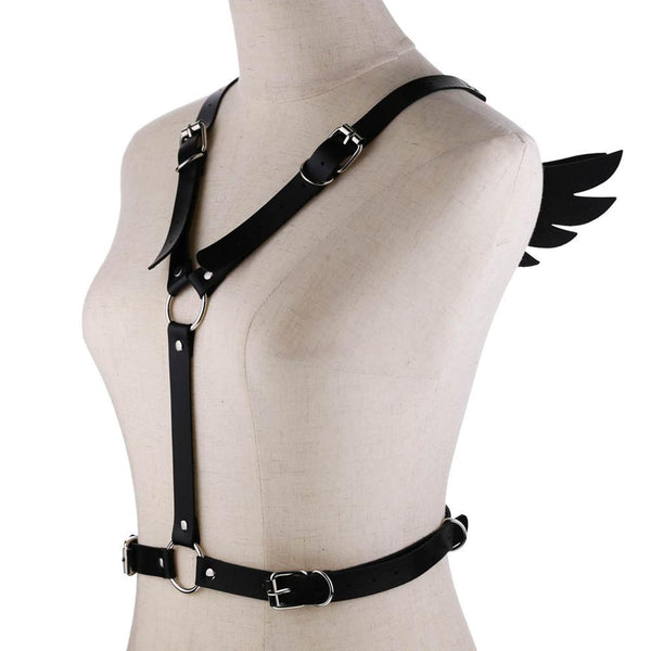 Gothic Wings Faux Leather Body Harness (Available in 8 colors)