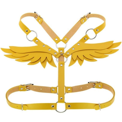 Gothic Wings Faux Leather Body Harness (Available in 8 colors)
