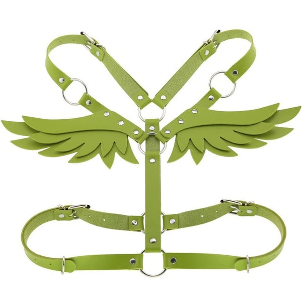 Gothic Wings Faux Leather Body Harness (Available in 8 colors)
