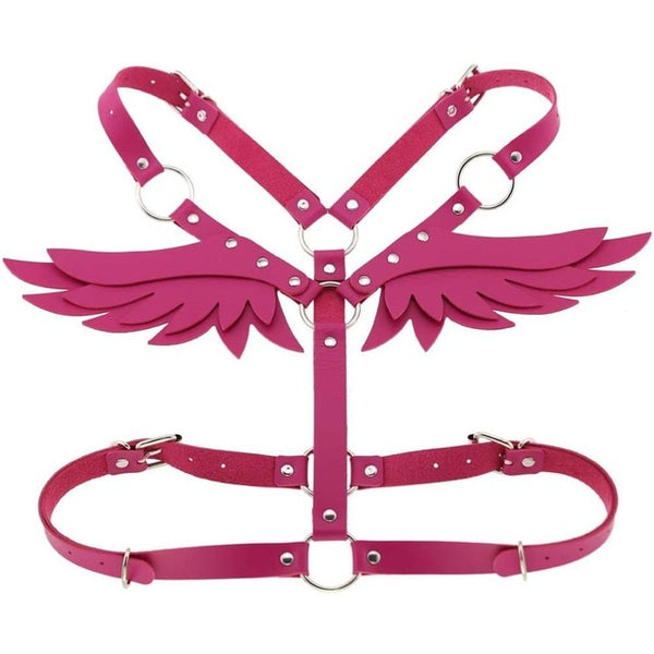 Gothic Wings Faux Leather Body Harness (Available in 8 colors)