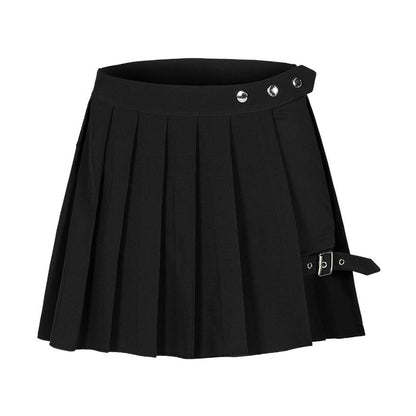 Gothic Harajuku Red/Black Pleated Short Skirt