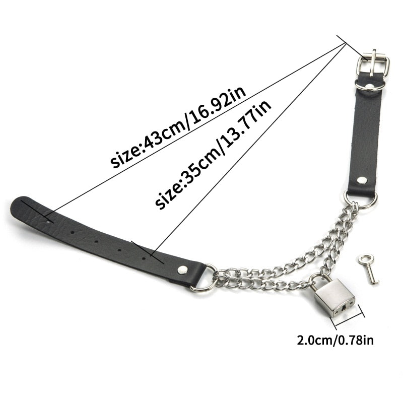 Gothic Punk Lock Chain Choker Necklace
